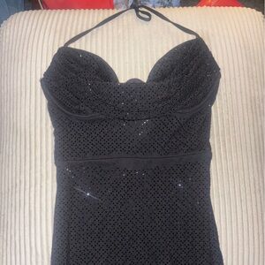 Elegant Black Halter Dress